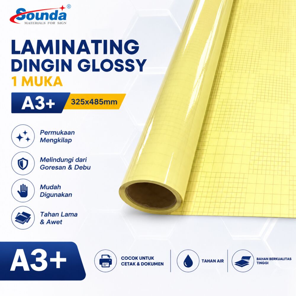 Laminating Dingin Glossy A3 1 Muka