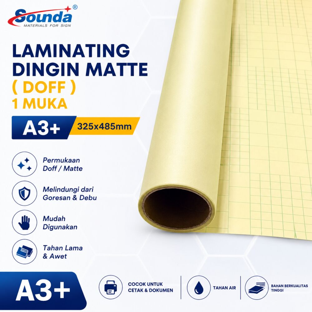 Laminating Dingin Matte A3 1 Muka
