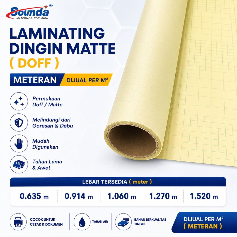 Laminating Dingin Matte (DOFF) Meteran