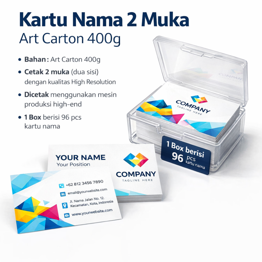 Kartu Nama 2 Muka Art Carton 400g